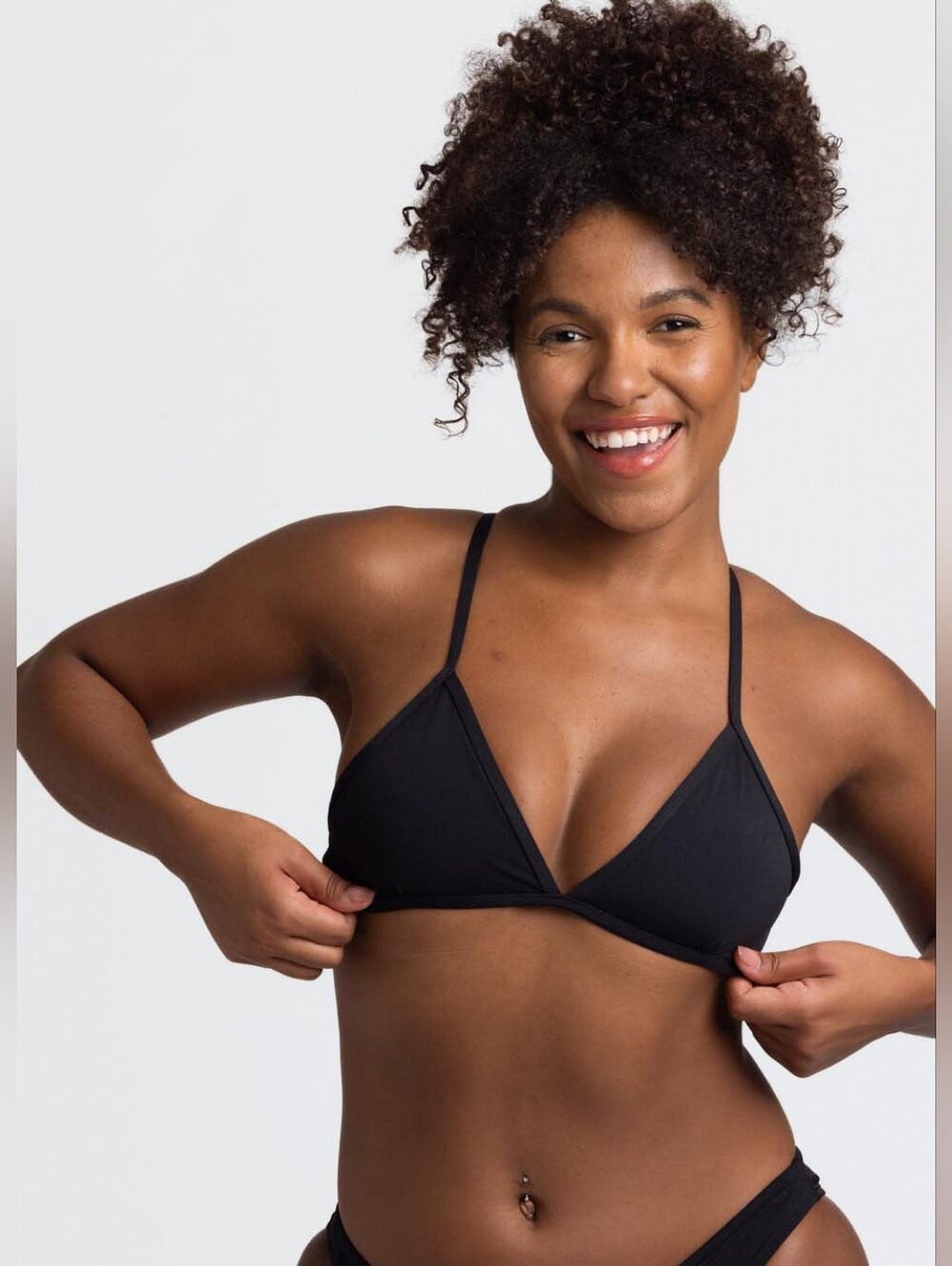 Jolyn Black Triangle Bikini Top - Women Swim